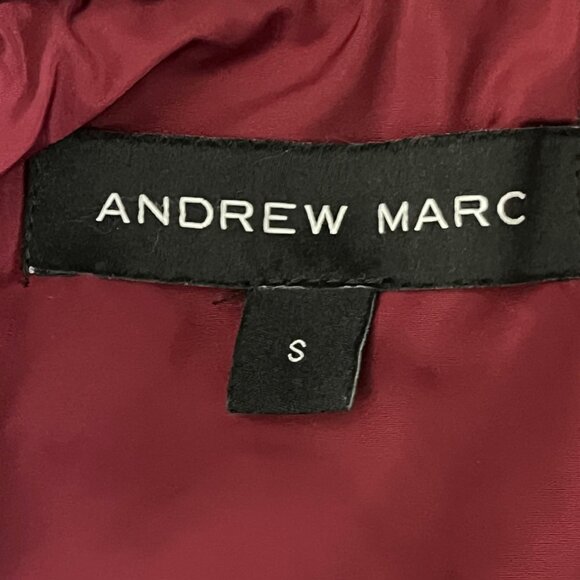 Andrew Marc Womens Puffer Vest Small Burgandy/Black Padded Sleeveless Jacket Zip - Picture 6 of 12